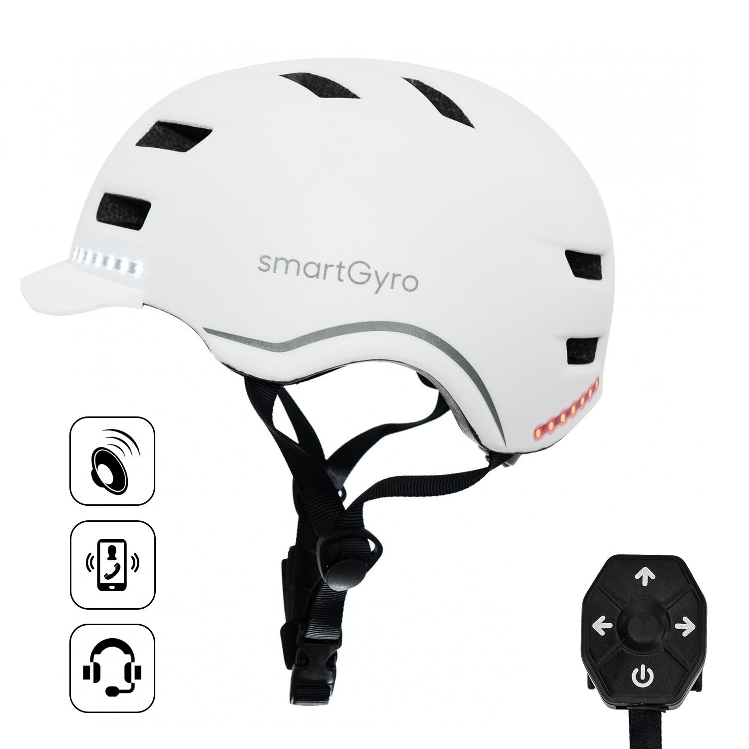 Casco deportivo inteligente SmartGyro SMART PRO, tamaño L, blanco